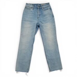 AllSaints Ella High‎ Rise Straight Leg Jeans W24 Raw Hem Vintage Wash